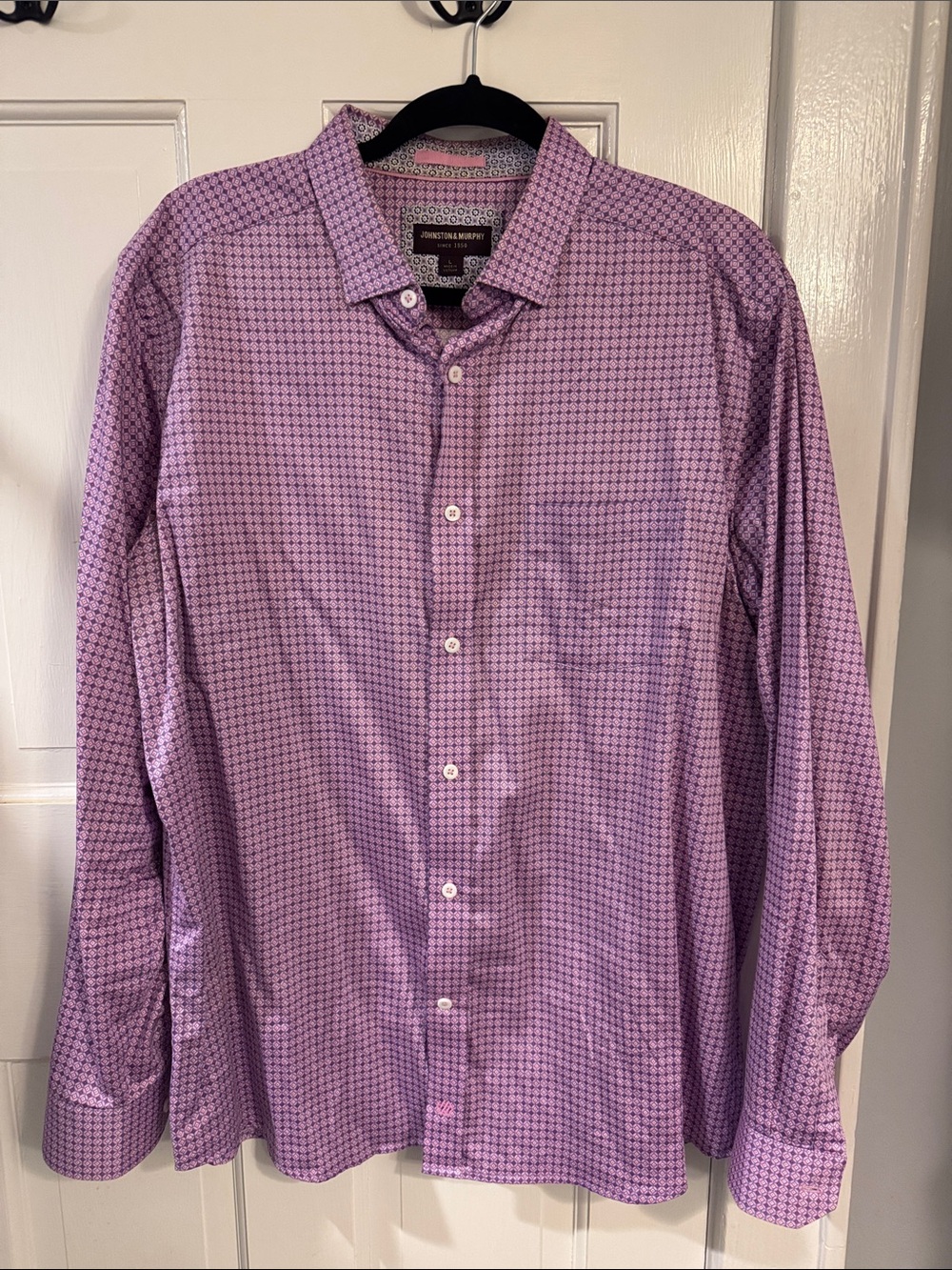 Johnston & Murphy Lavender Micro-Pattern Dress Shirt